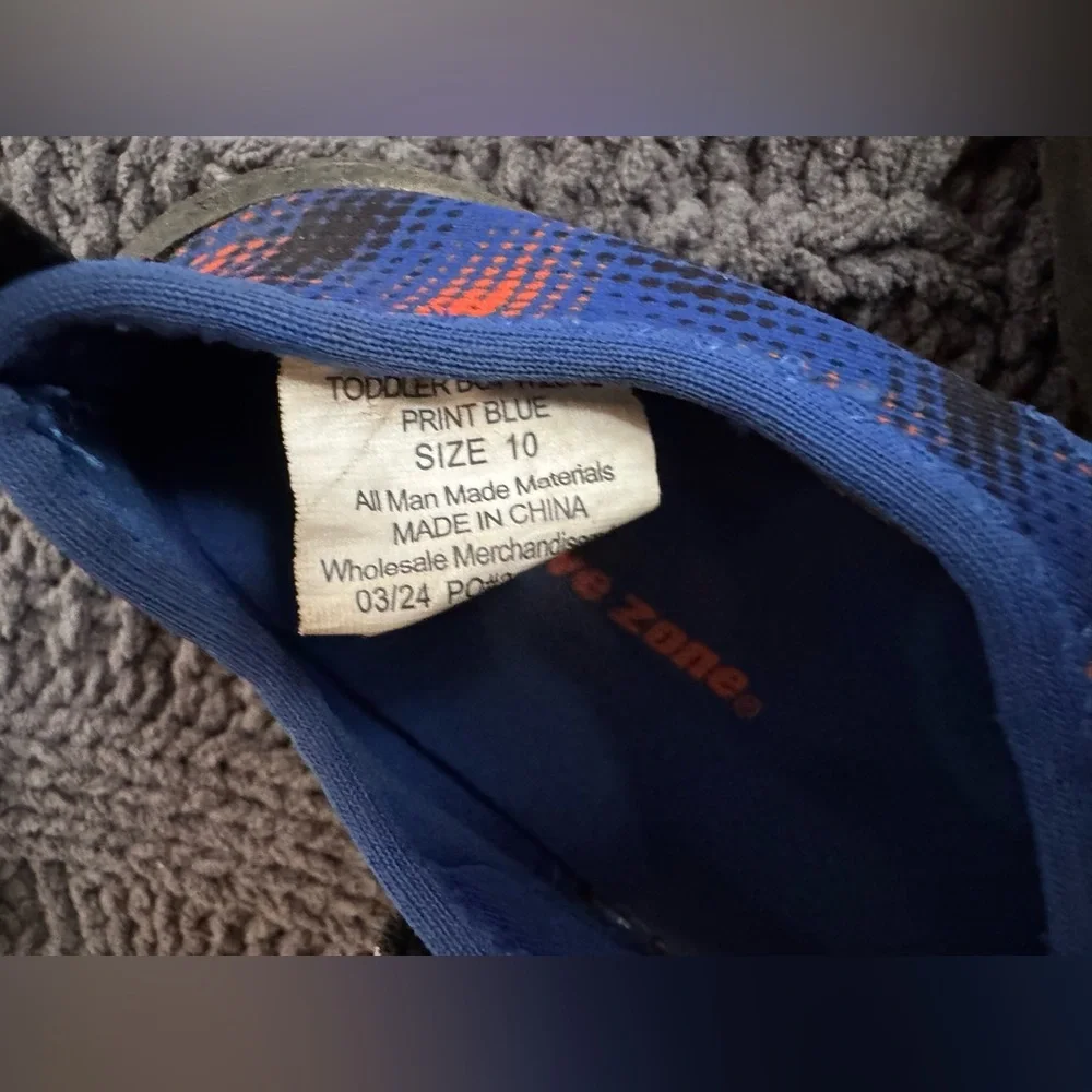 Kids Slip-On Water Shoes in Blue & Orange Toddler Size 10